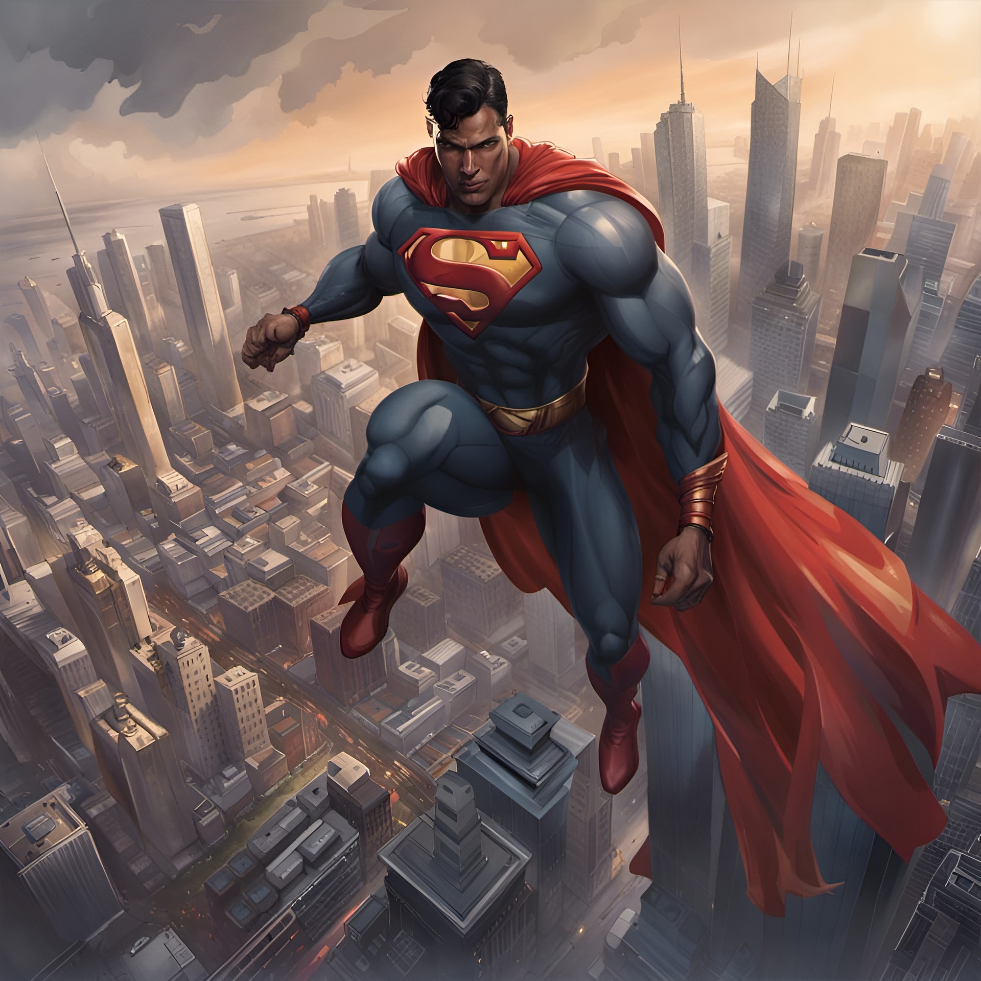 Kontinuierliche Exzellenz Superman als Veranschaulichung der innovativen Spitzenreiter