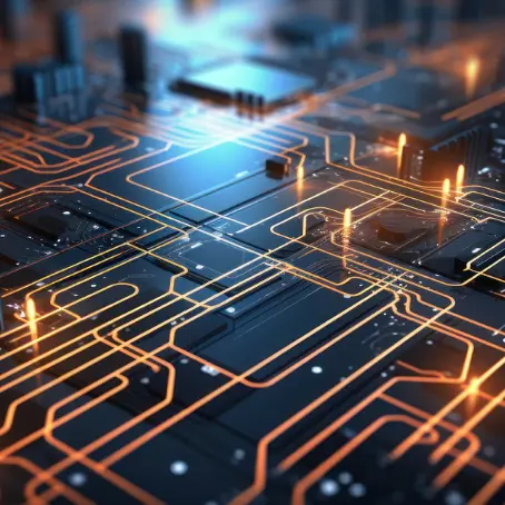 Systemlandschaft Bild einer Elektronik Platine als Veranschaulichung von Systemlandschaft