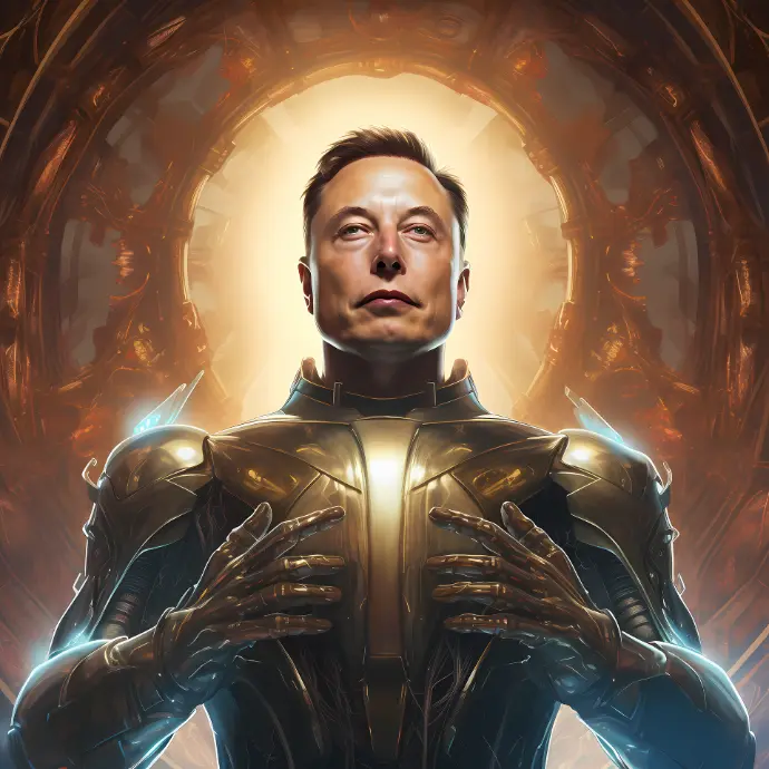 Elon Musk Futuristisches mit KI generiertes Bild von Elon Musk