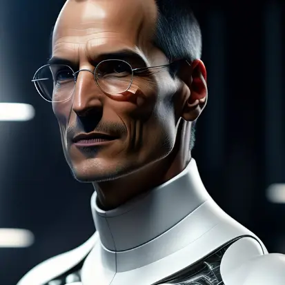 Steve Jobs Futuristisches mit KI erstelltes Portrait von Steve Jobs